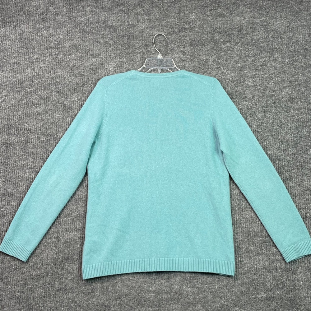 LL Bean Cashmere Sweater Women Large Blue Crew Neck Long Sleeve Pullover Travel - Picture 2 of 11